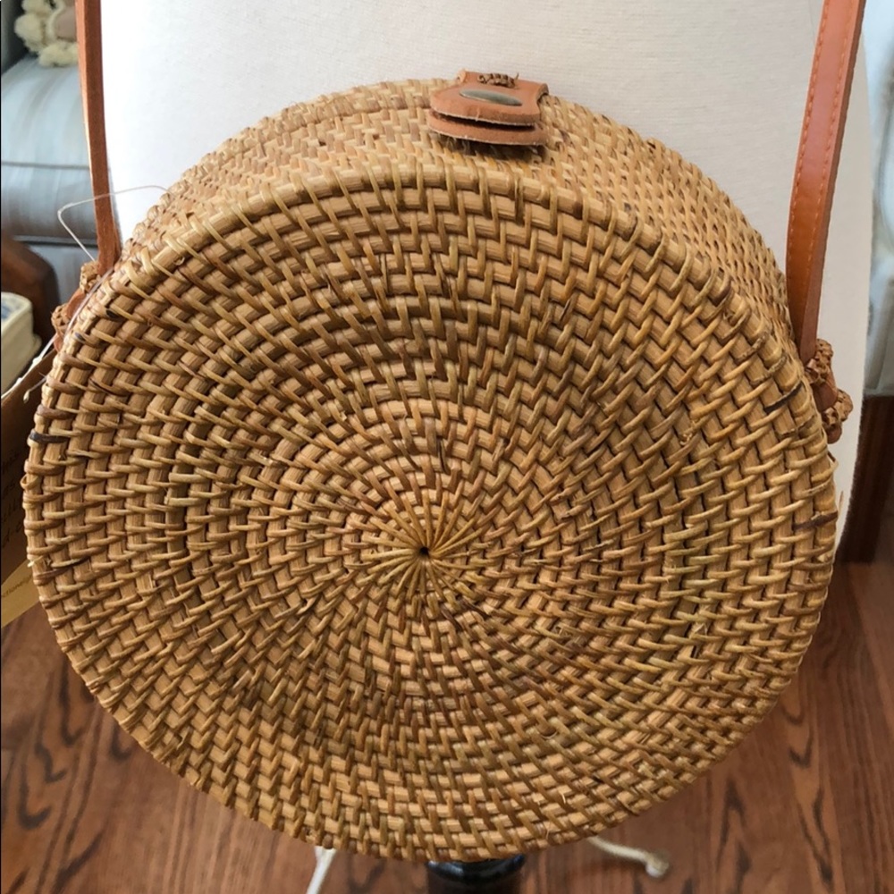 Handmade Round Rattan Crossbody bag - NWT
